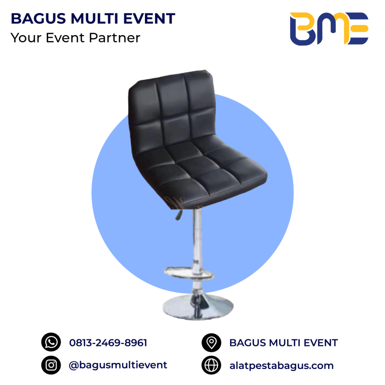 sewa alat pesta kursi barstool senderan hitam jakarta bagus multi event