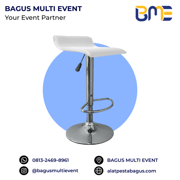 sewa alat pesta kursi barstool putih jakarta bagus multi event