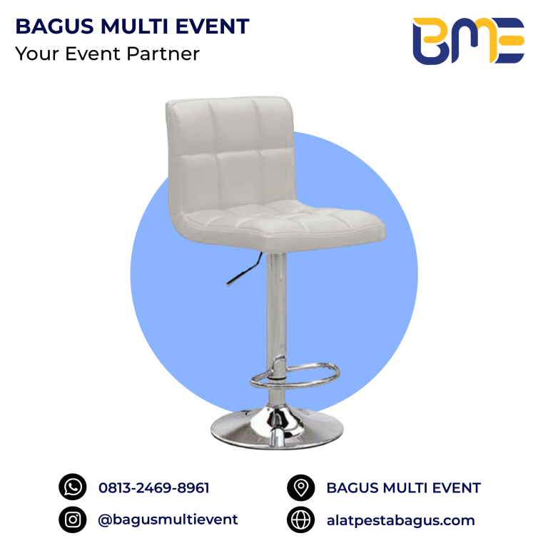 sewa alat pesta kursi barstool senderan putih jakarta bagus multi event