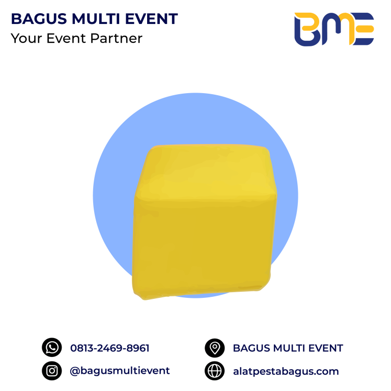 sewa alat pesta kursi puff merah kuning single double jakarta bagus multi event