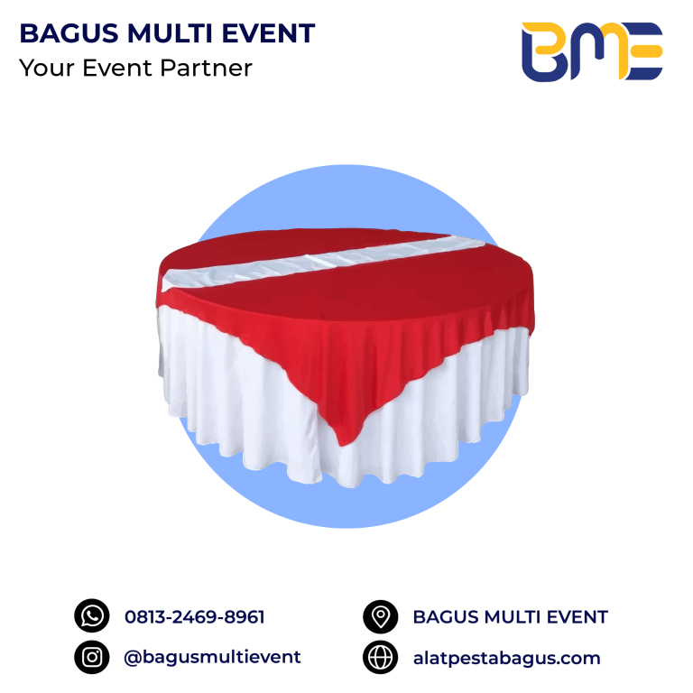sewa meja bulat + cover + toping jakarta bagus multi event