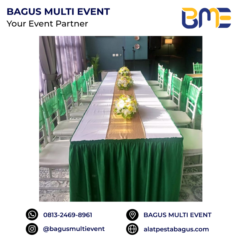sewa meja kotak 120 x 60 cm + cover skirting jakarta bagus multi event