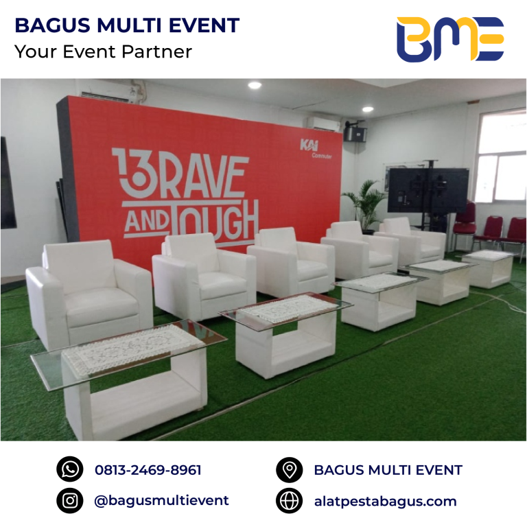 sewa alat pesta sofa vip putih single double triple jakarta bagus multi event