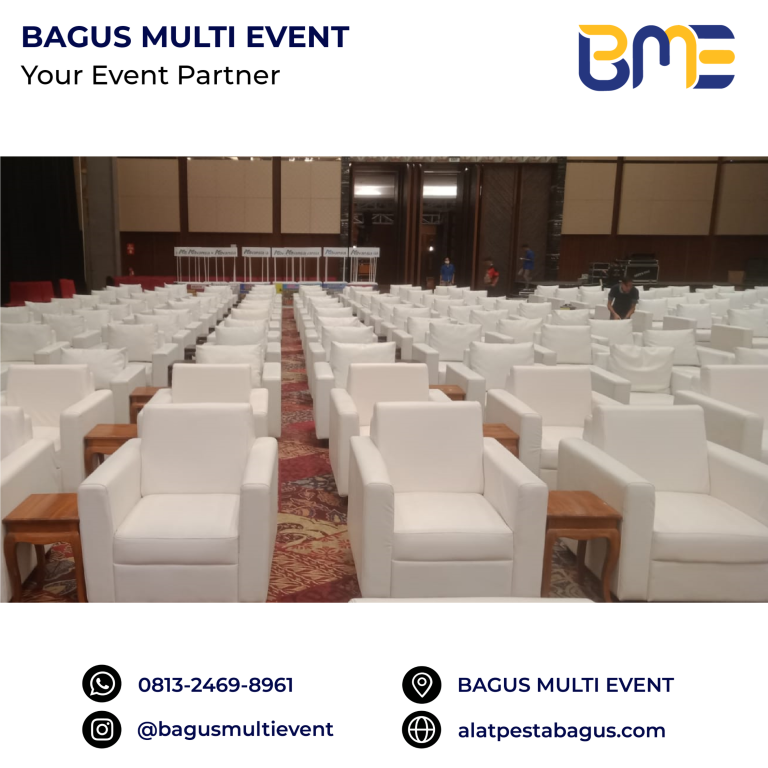sewa alat pesta sofa vip putih single double triple jakarta bagus multi event