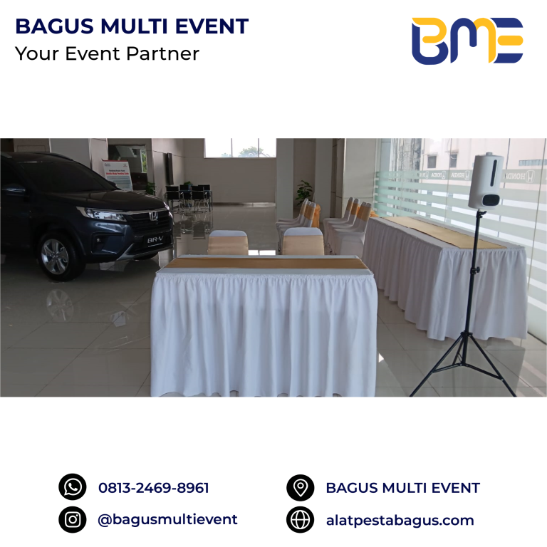 sewa meja kotak 120 x 60 cm + cover skirting jakarta bagus multi event