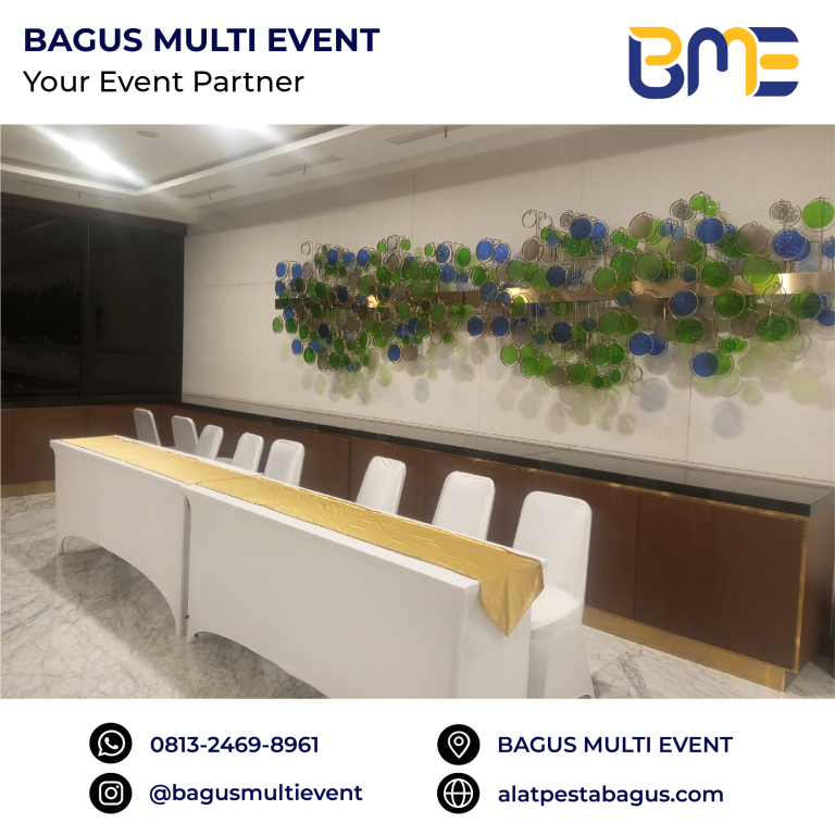 sewa meja kotak ibm + cover strict putih dan hitam jakarta bagus multi event