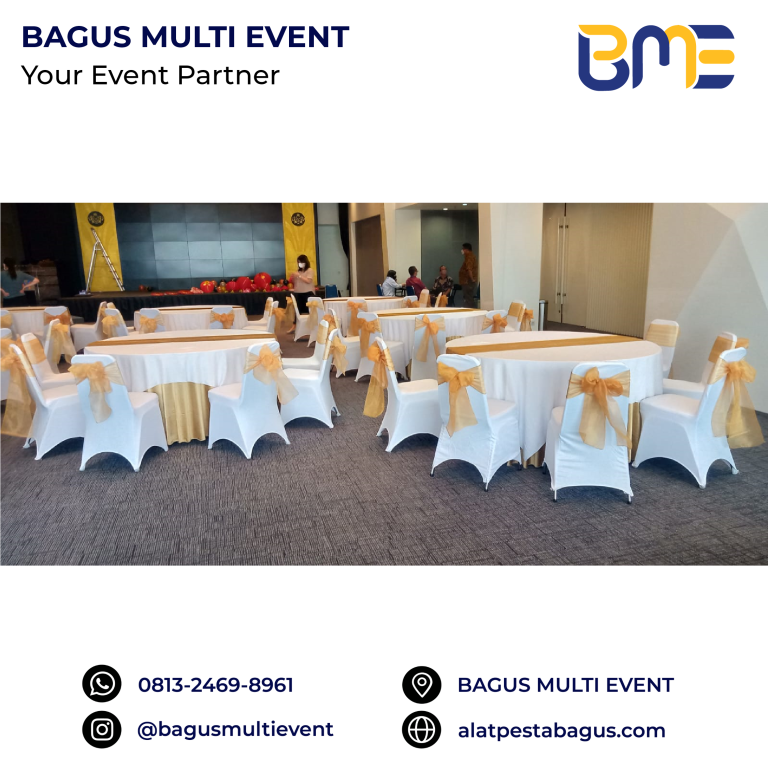 sewa meja bulat + cover + toping jakarta bagus multi event