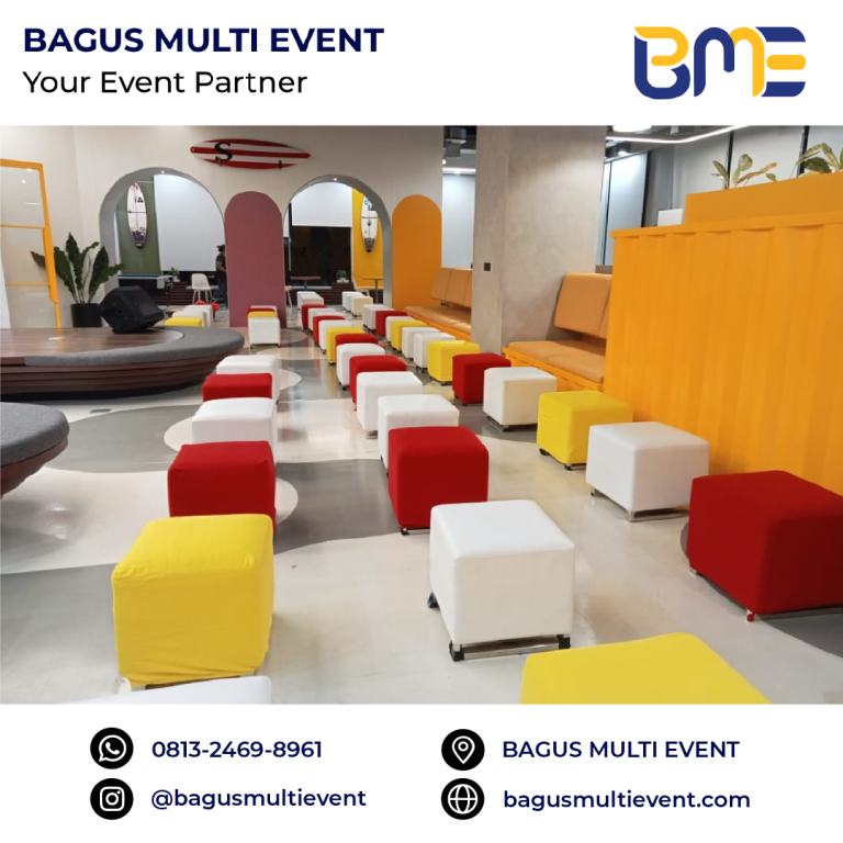 sewa kursi puff putih merah kuning single double jakarta bagus multi event