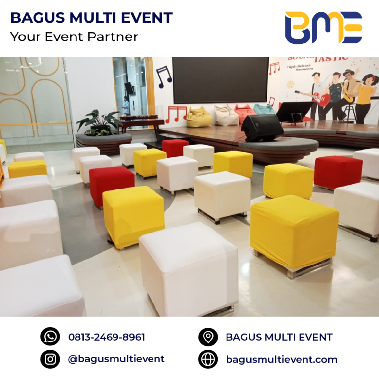 sewa kursi puff putih merah kuning single double jakarta bagus multi event