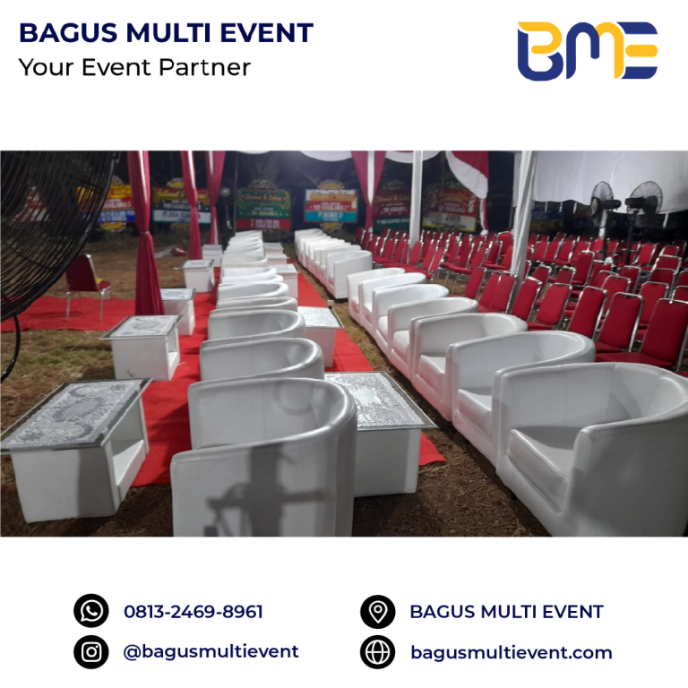 sewa sofa oval putih jakarta bagus multi event
